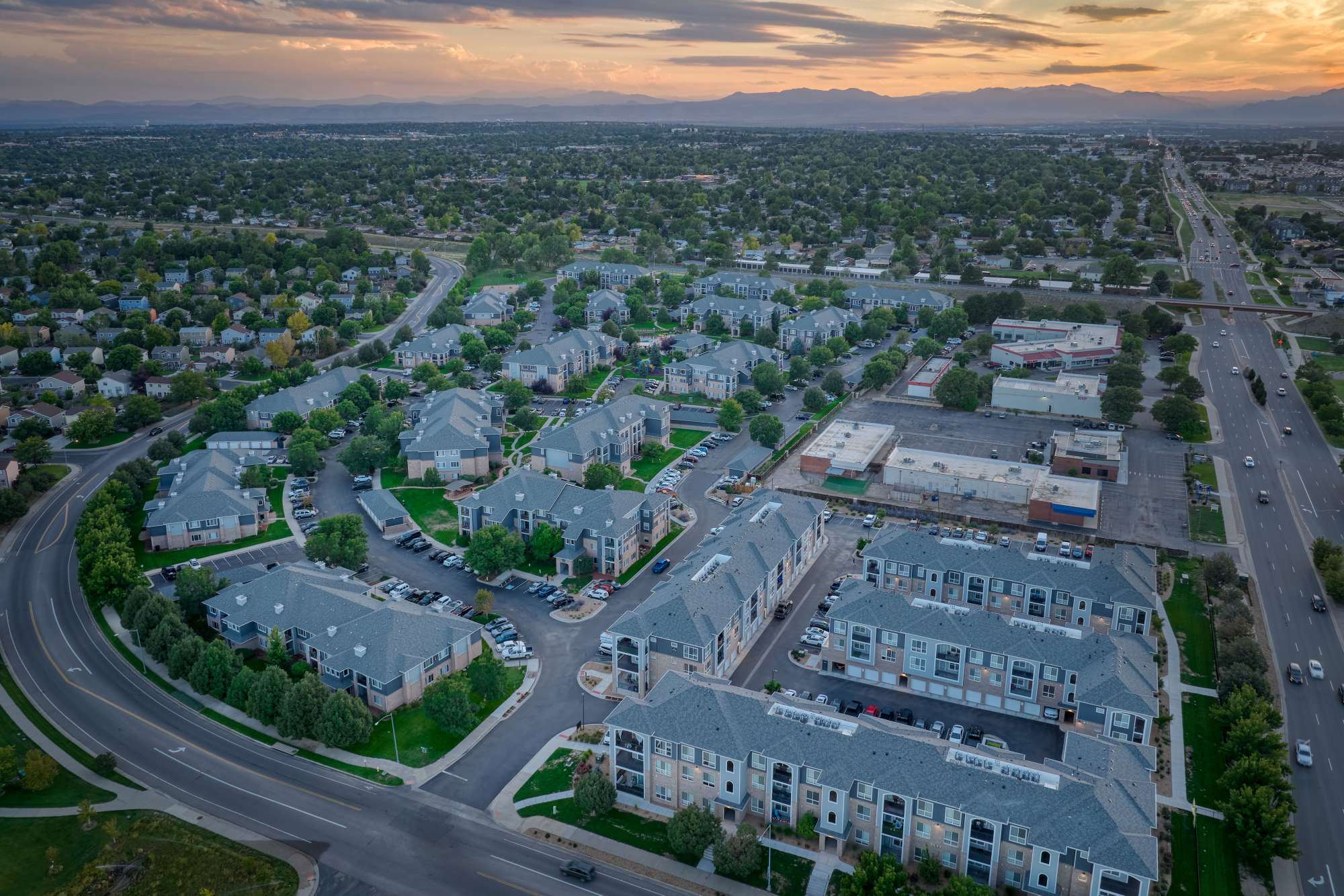 Aerial View at Hawthorne Hill Apartments in Thornton, Colorado