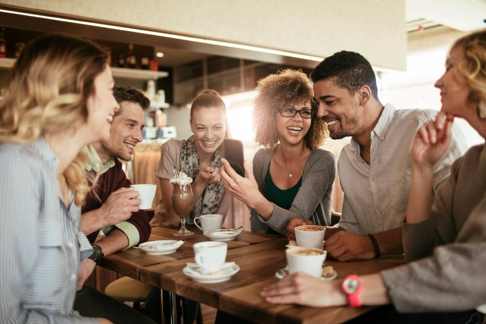 Residents gathering together at Align Apartment Homes in Federal Way, Washington