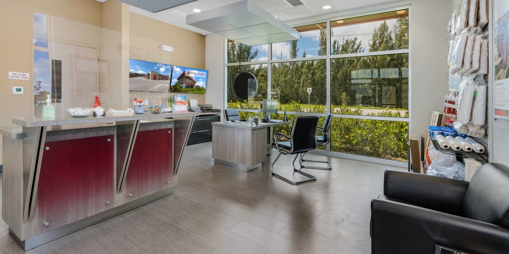 Inside the leasing office at StorQuest Express Self Storage in Fountain, Colorado