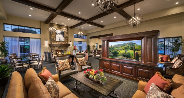 Beautifully decorated clubhouse at San Portales in Scottsdale, Arizona