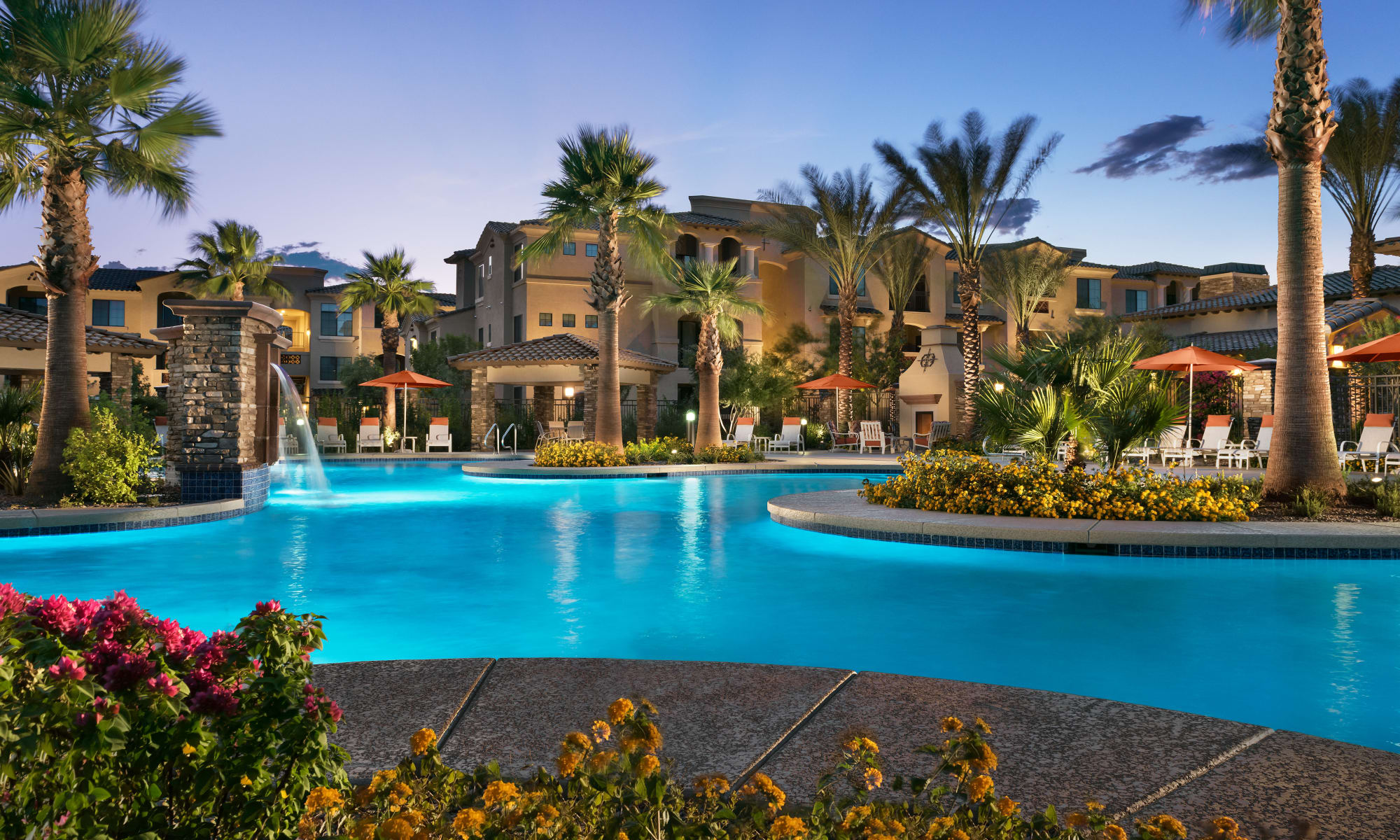 Luxury swimming pool at San Milan in Phoenix, Arizona