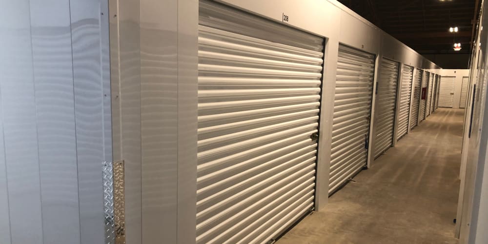 Large indoor climate controlled units at StorQuest Express Self Service Storage in Sonora, California