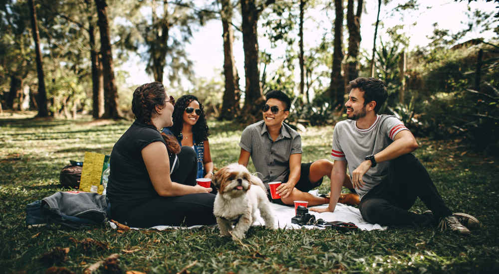 Residents at a park near Trinity Bluff & Trinity District in Fort Worth, Texas