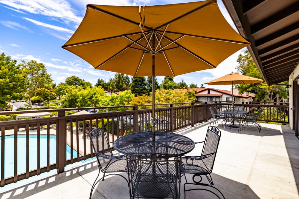 Clubhouse patio at Ardenwood Forest Rental Condominiums in Fremont, California