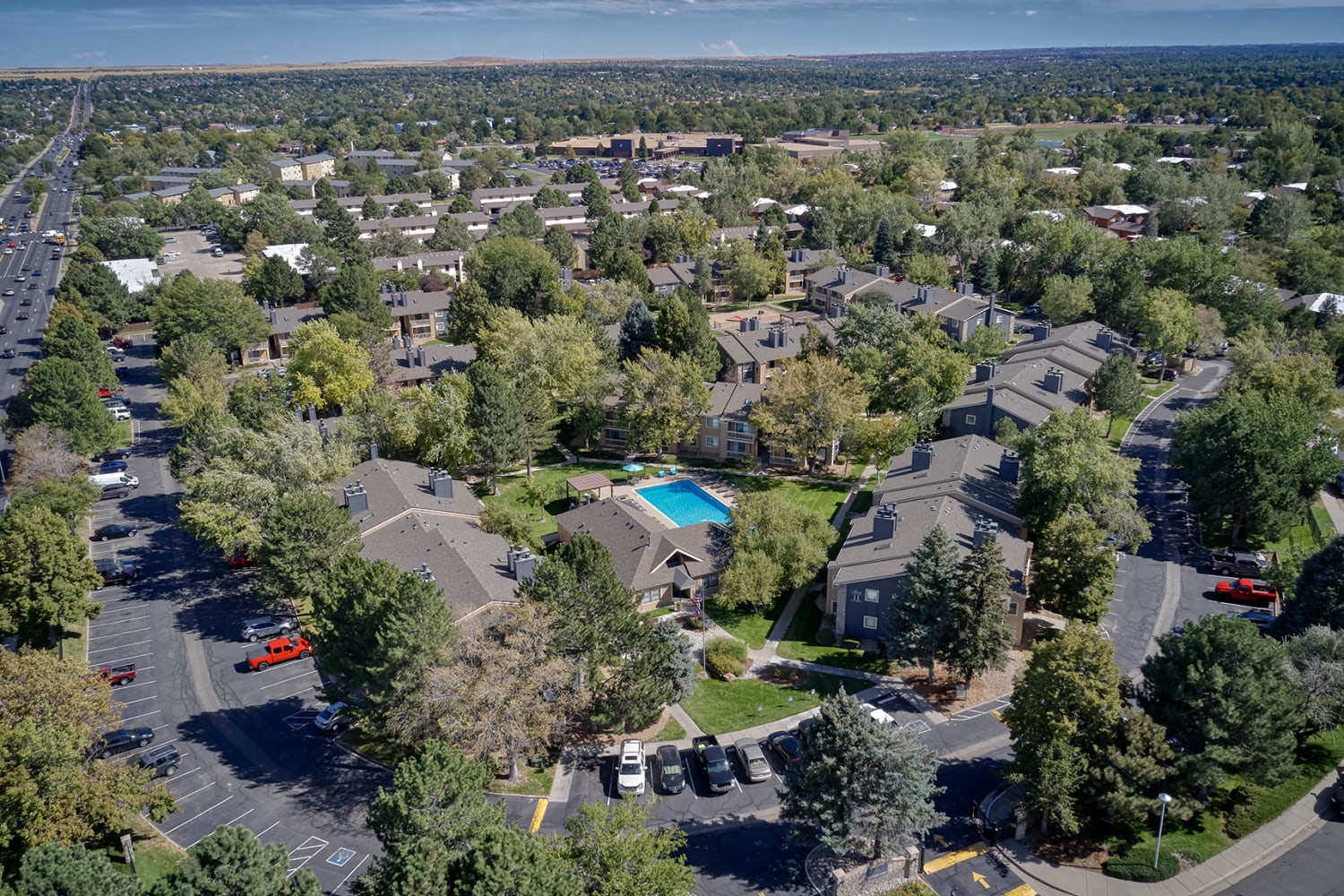 aerial photo of City Center Station Apartments in Aurora, Colorado