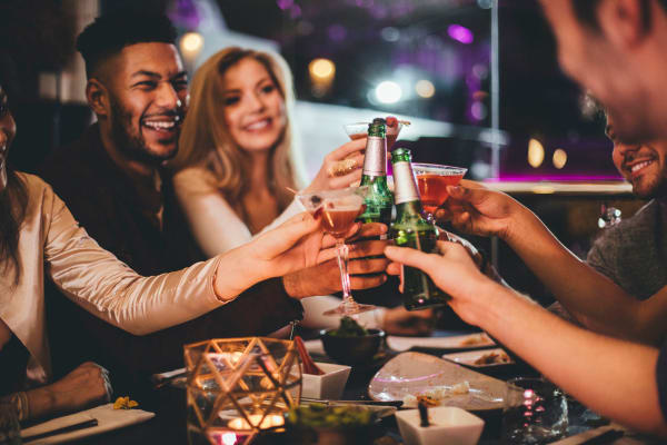 Resident raising a toast to the good life at Canopy at the Trails in Phoenix, Arizona