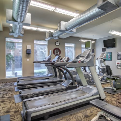 Inside the fitness center at Biltmore at Midtown in Atlanta, Georgia