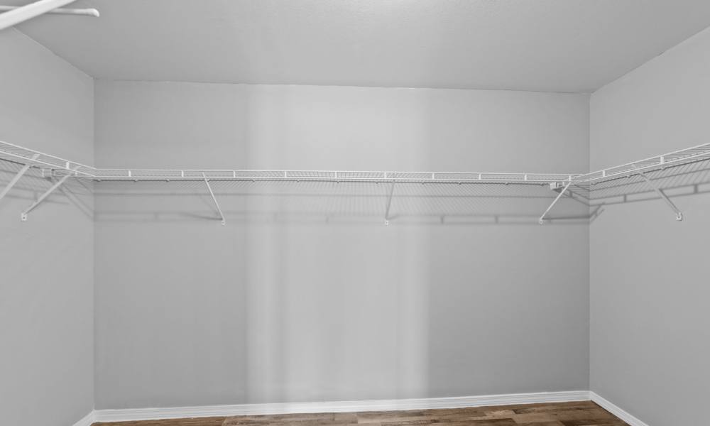 Closets of an apartment at Burkburnett Residences in Burkburnett, Texas
