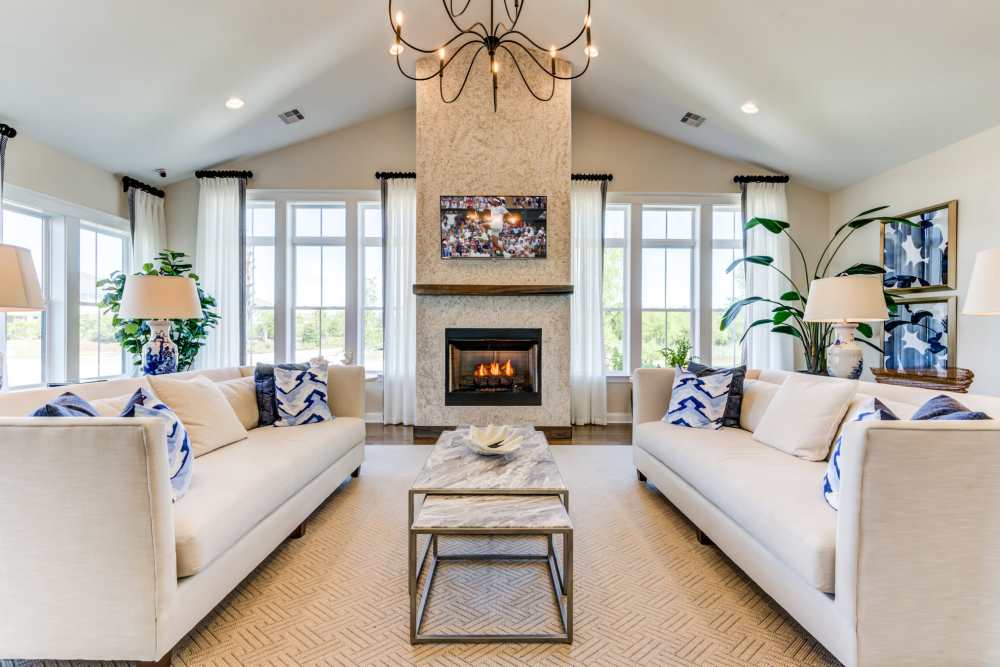 Clubhouse with couches and hardwood flooring at Seaglass Cottage in North Myrtle Beach, South Carolina