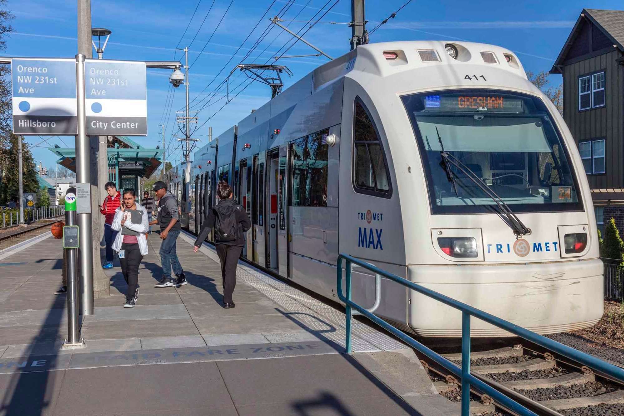 Local transit near The Grove at Orenco Station in Hillsboro, Oregon