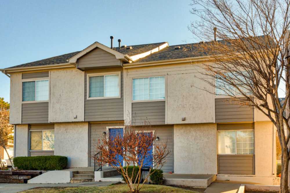 Community building exterior view at Lake Hefner Townhomes in Oklahoma City, Oklahoma