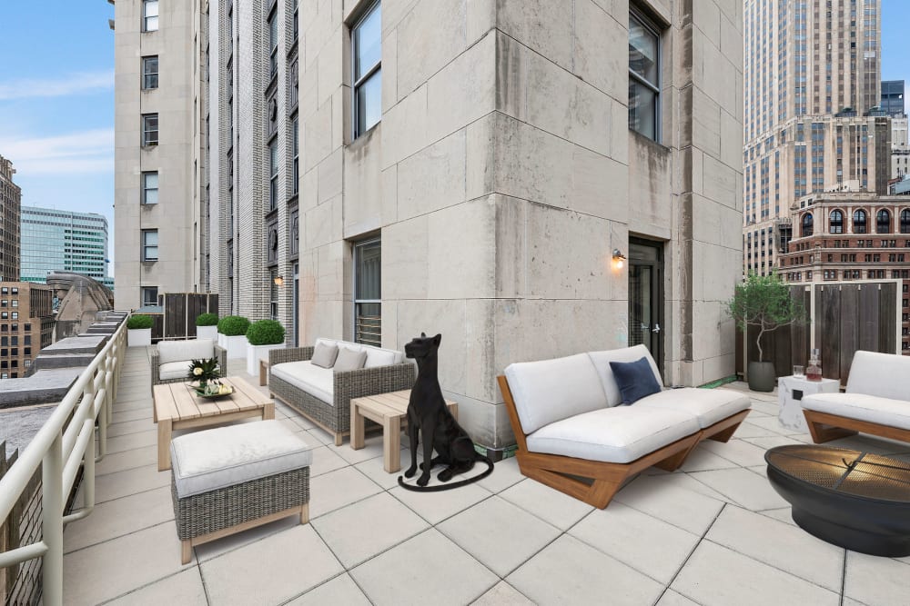 Outdoor lounge at Twenty Exchange in New York, New York