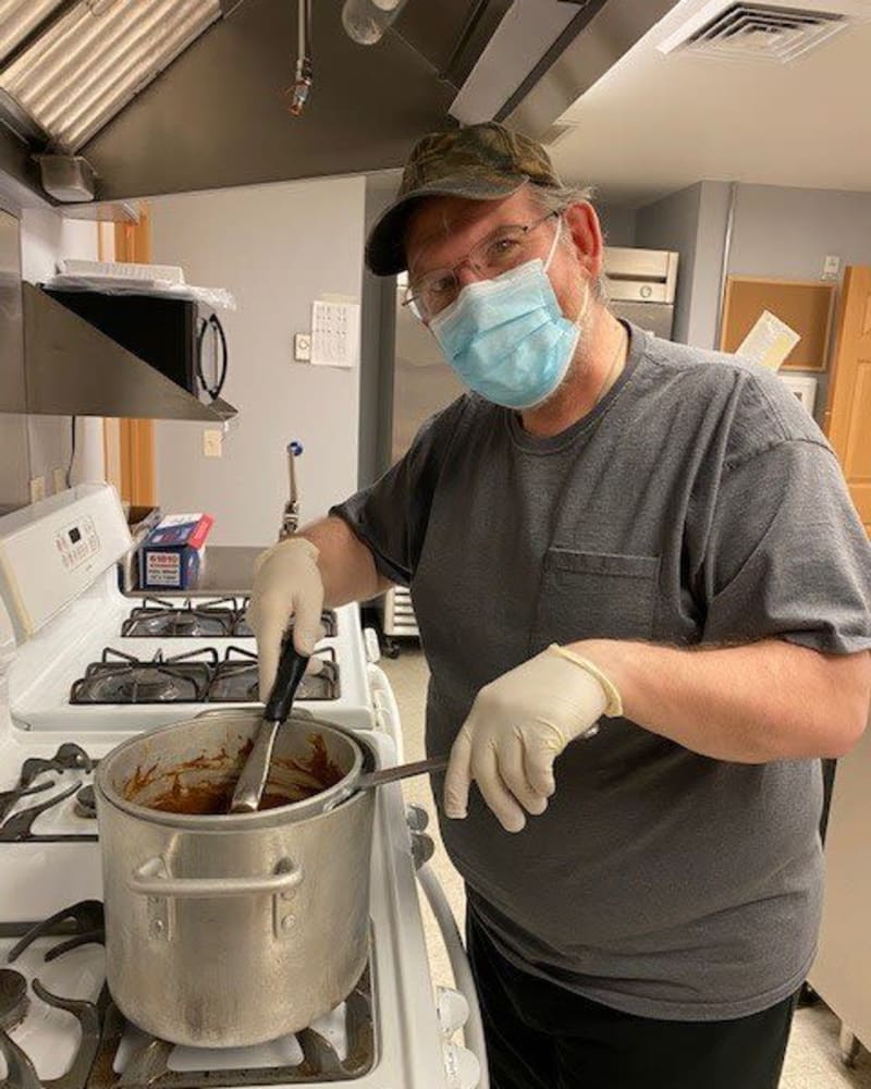 Residents cooking at Apple Creek Place in Appleton, Wisconsin