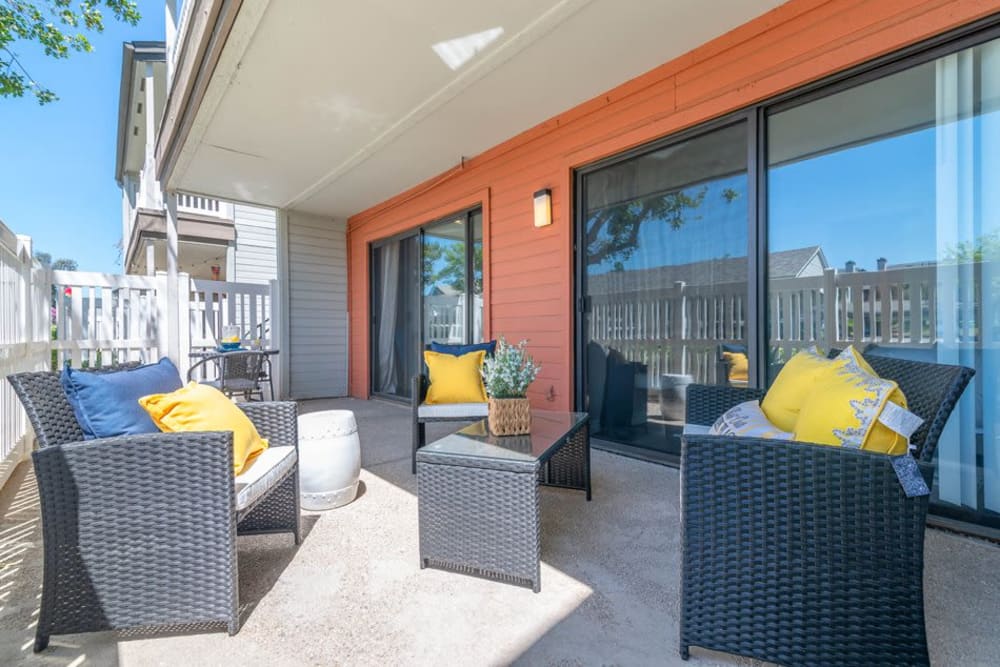 Patio at Parkview Terrace Apartments in Redlands, California