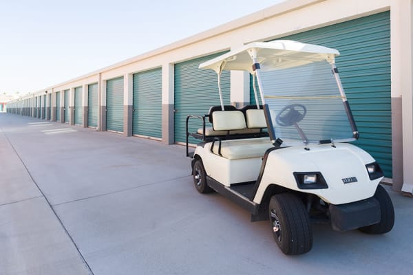 Exterior of outdoor storage units at Chino Self Storage in Chino, California