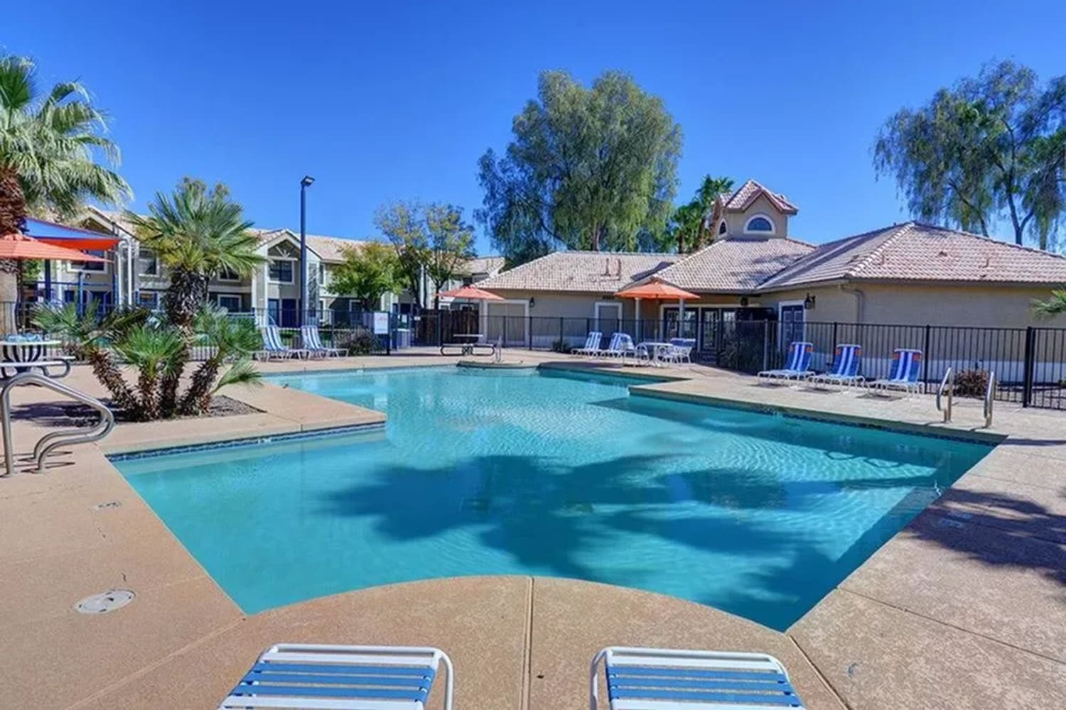 Rendering of residents swimming pool at Cottonwood Crossing Apartments in Casa Grande, Arizona