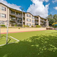 Rendering green soccer field at City Summit Apartments in San Antonio, Texas