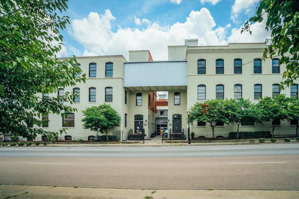 Exterior view of apartment at Perry Street Lofts in Petersburg. VA