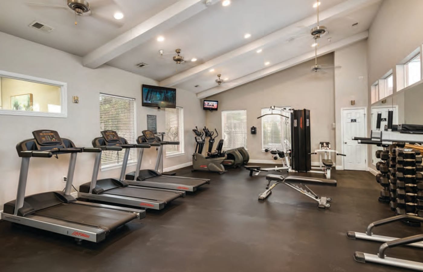 Resident fitness center at Cornerstone Apartments in Independence, Missouri.