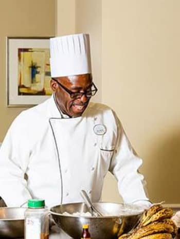 Chef preparing another fresh and delicious meal at The Retreat at Lady's Island in Beaufort, SC