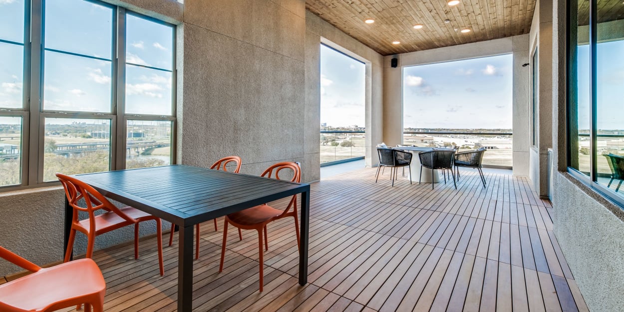 Lounge with a view at Luxia River East, Fort Worth, Texas