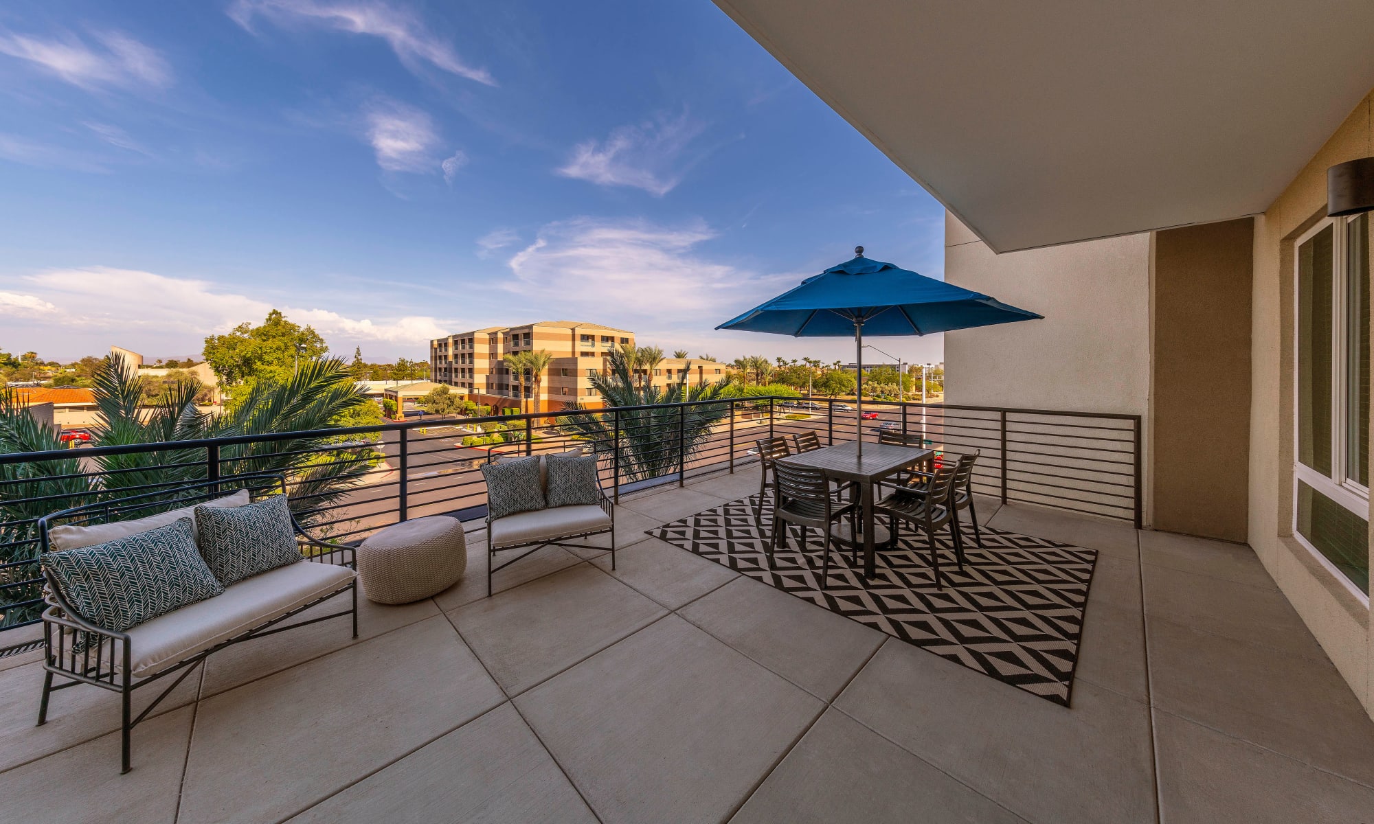 Large balcony overlooking our luxury property at Carter in Scottsdale, Arizona