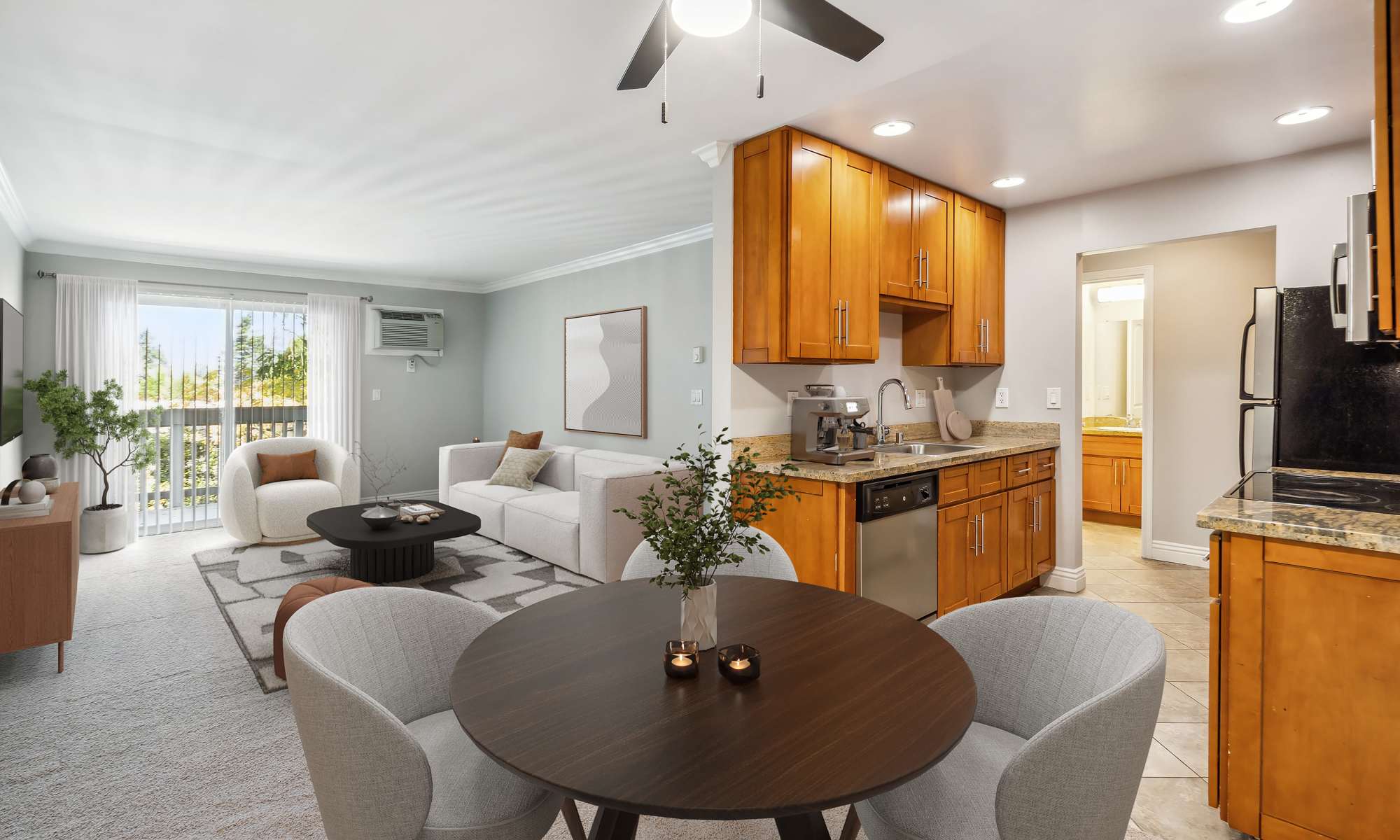 Lounge with wood-style flooring at Regency Plaza Apartment Homes in Martinez, California