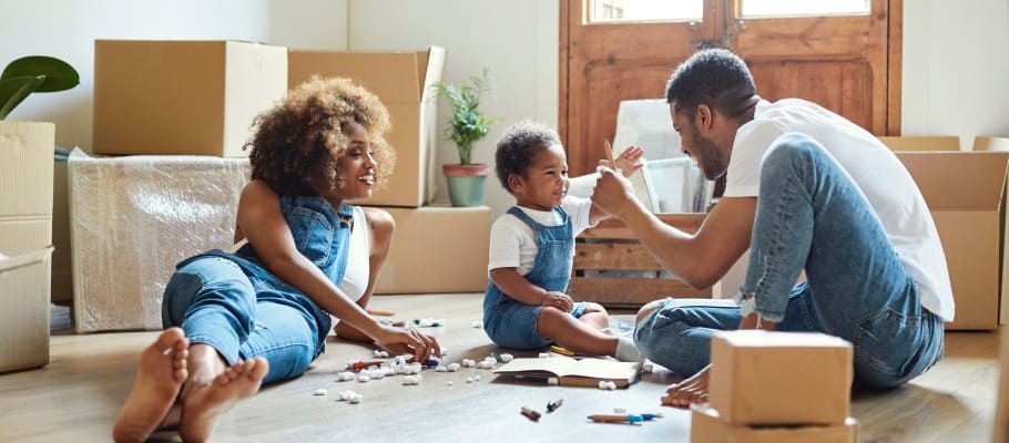 Family takes a break from packing near A-1 Self Storage in San Diego, California