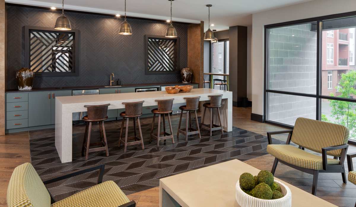 Kitchen in the clubhouse at Venable Durham Apartments in Durham, North Carolina