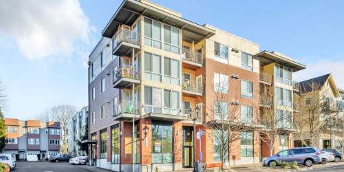 Exterior view of an apartment at North Main Village in Milwaukie, Oregon