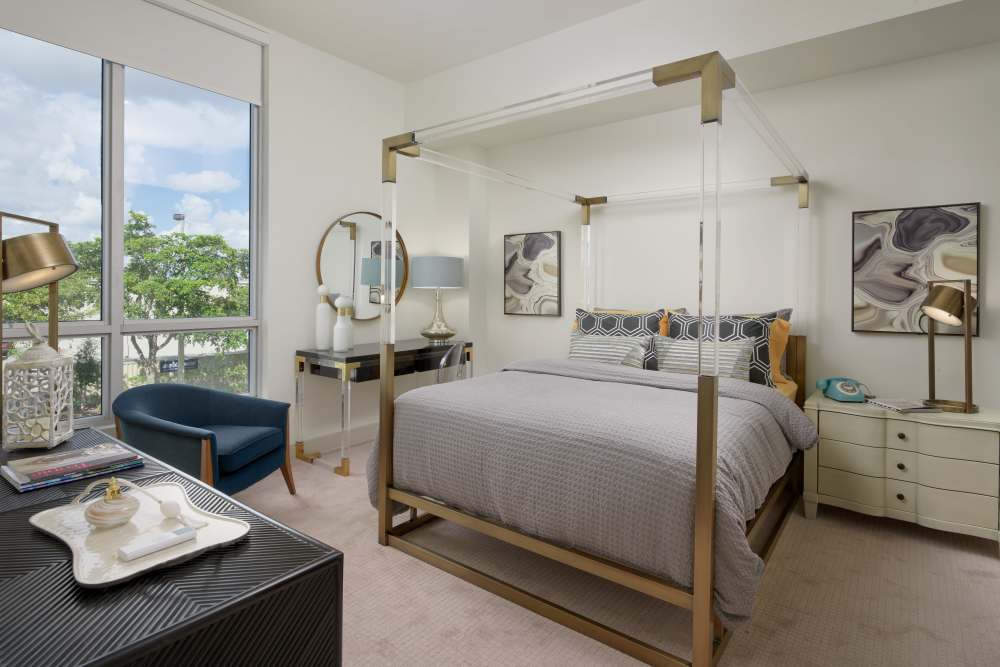 Bedroom at The Barclay at ParkSquare in Aventura, Florida