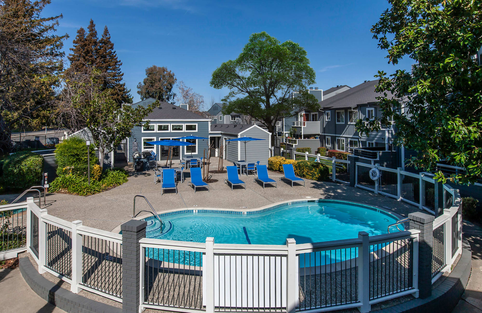 Pool view with exterior building shot in Fairfield, CA