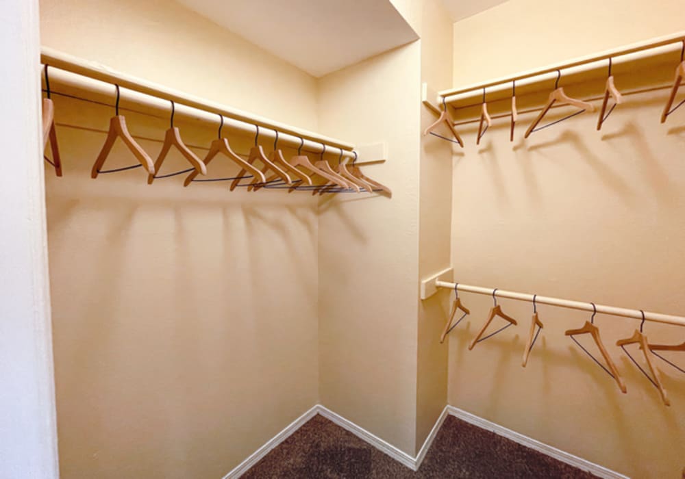 Walk-in closet at Stonehaven Apartments in Hazelwood,Missouri