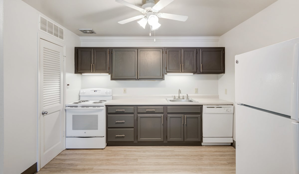 Kitchen with plenty of cabinet space at Rochester Highlands in Rochester, New York