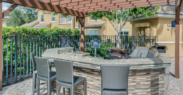 Outdoor BBQ area at Palms at World Gateway in Orlando, Florida