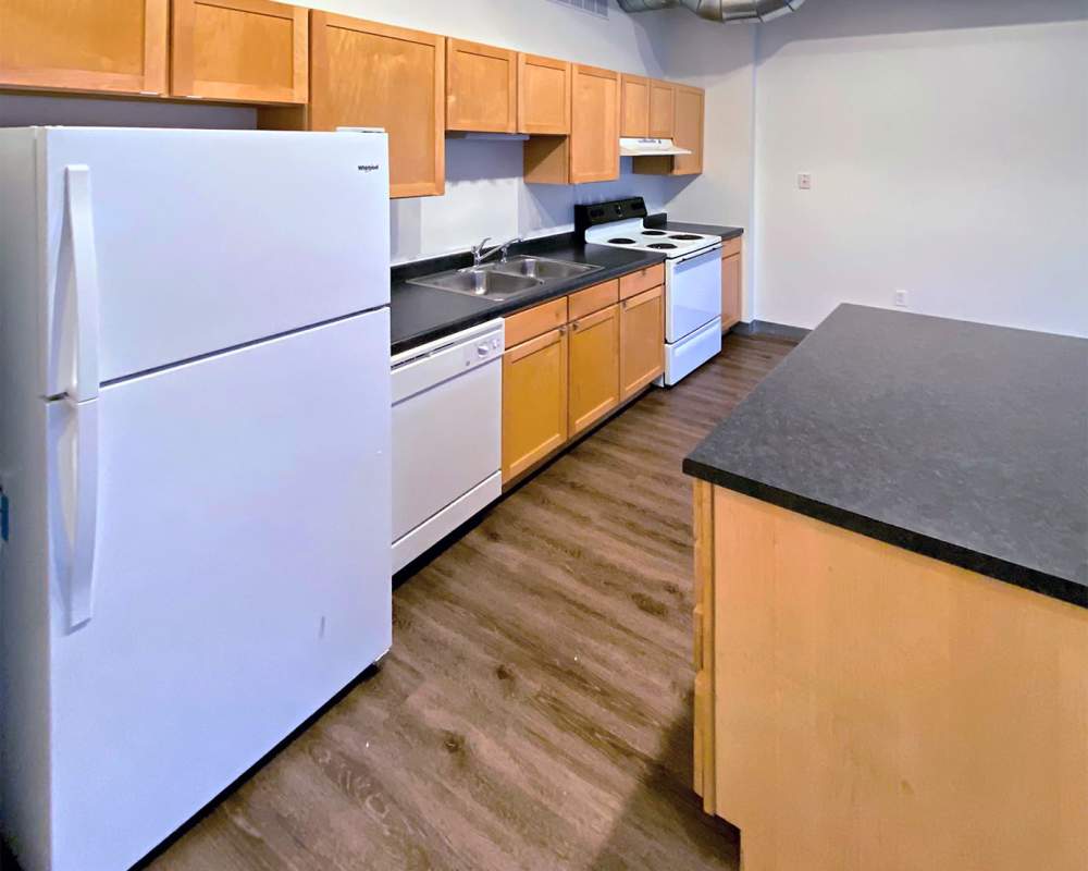 Kitchen at Midtown Exchange Apartments in Minneapolis, Minnesota