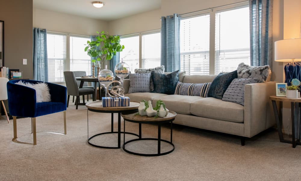 Bright, spacious living room at Cedar Ridge in Tulsa, Oklahoma