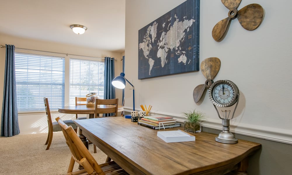 Desk space at Nickel Creek Apartments in Tulsa, Oklahoma