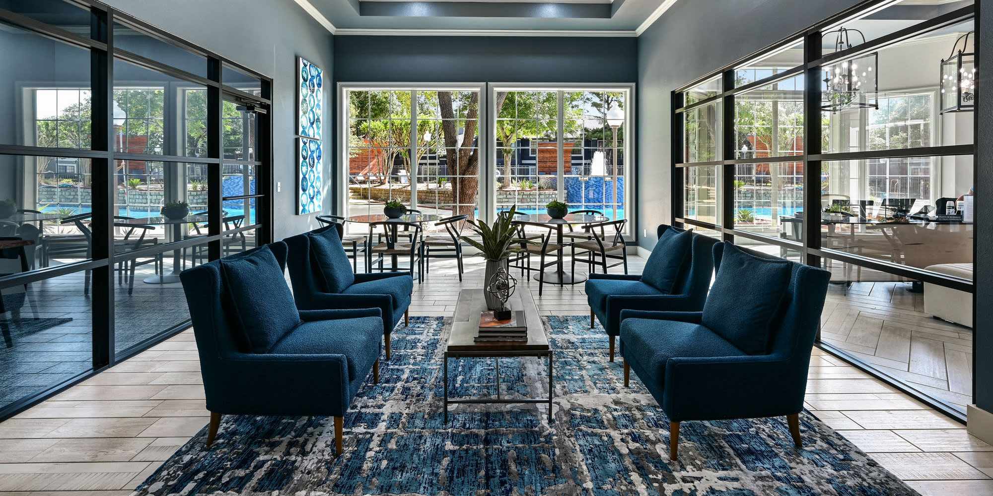 Community seating area at Seacrest in Katy, Texas