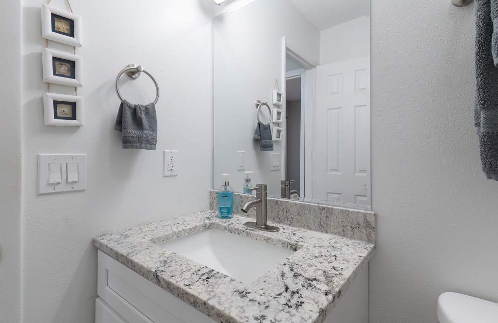 Bathroom with vanity unit at Emerald Cove East in Niceville,Florida