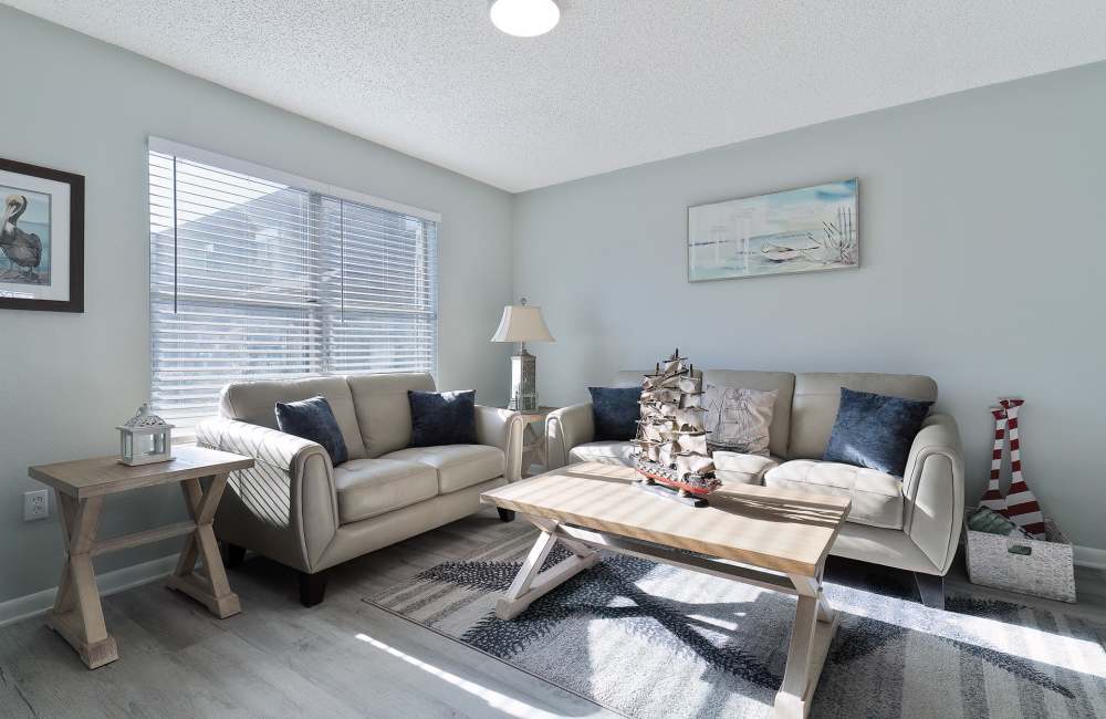 Modern living room at Emerald Cove East in Niceville,Florida