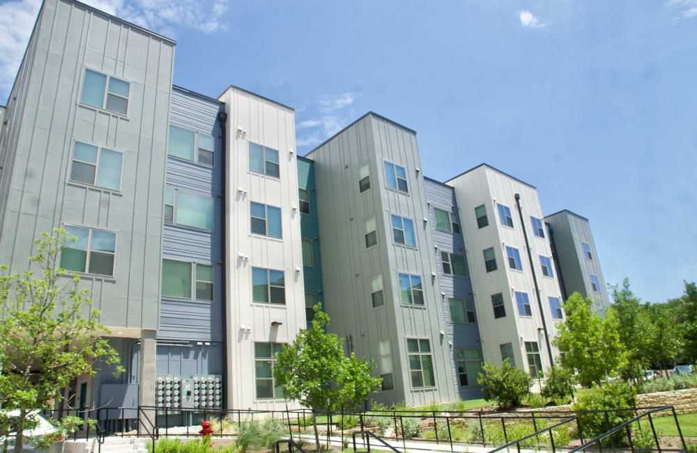 Exterior shot of apartments at Laurel Creek Apartments in Austin, Texas, 