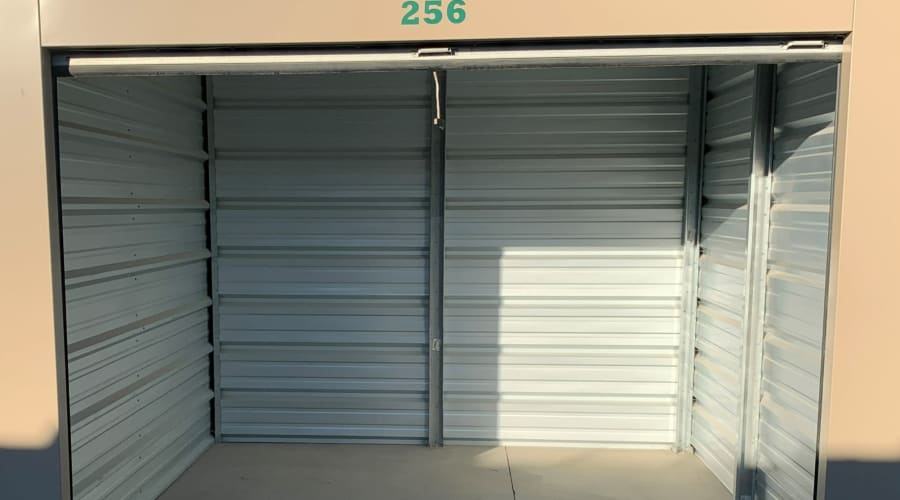 The drive up storage units at KO Storage in Evansville, Wyoming