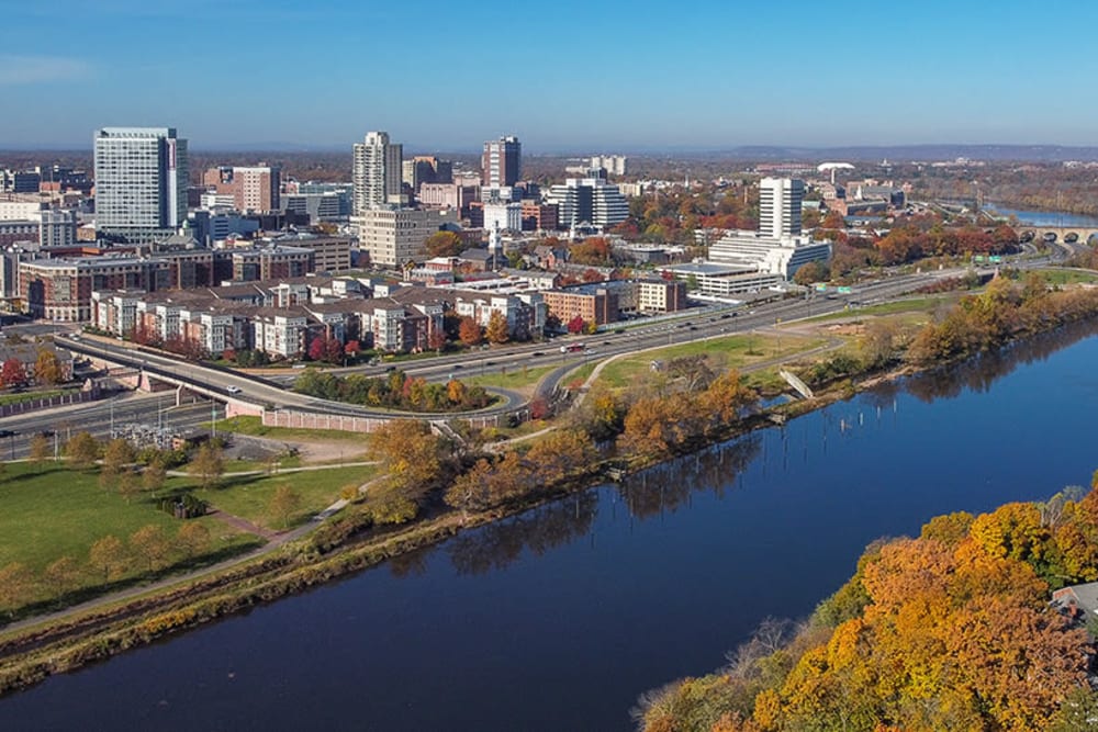 Aerial view of New Brunswick, New Jersey