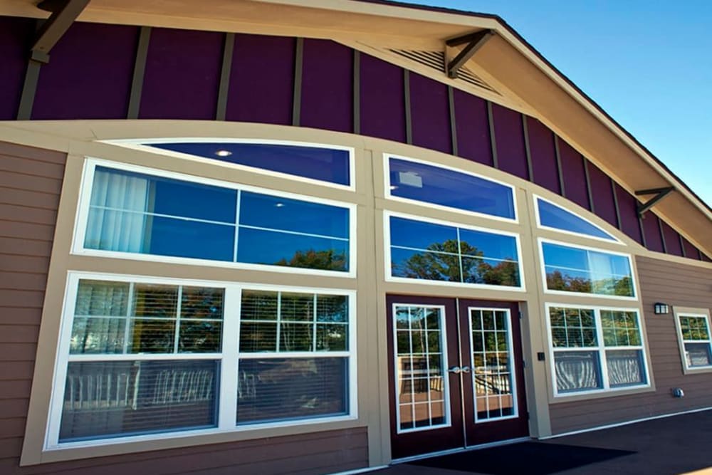 Back entrance to clubhouse at Latitude at Mallard Creek in Charlotte, North Carolina