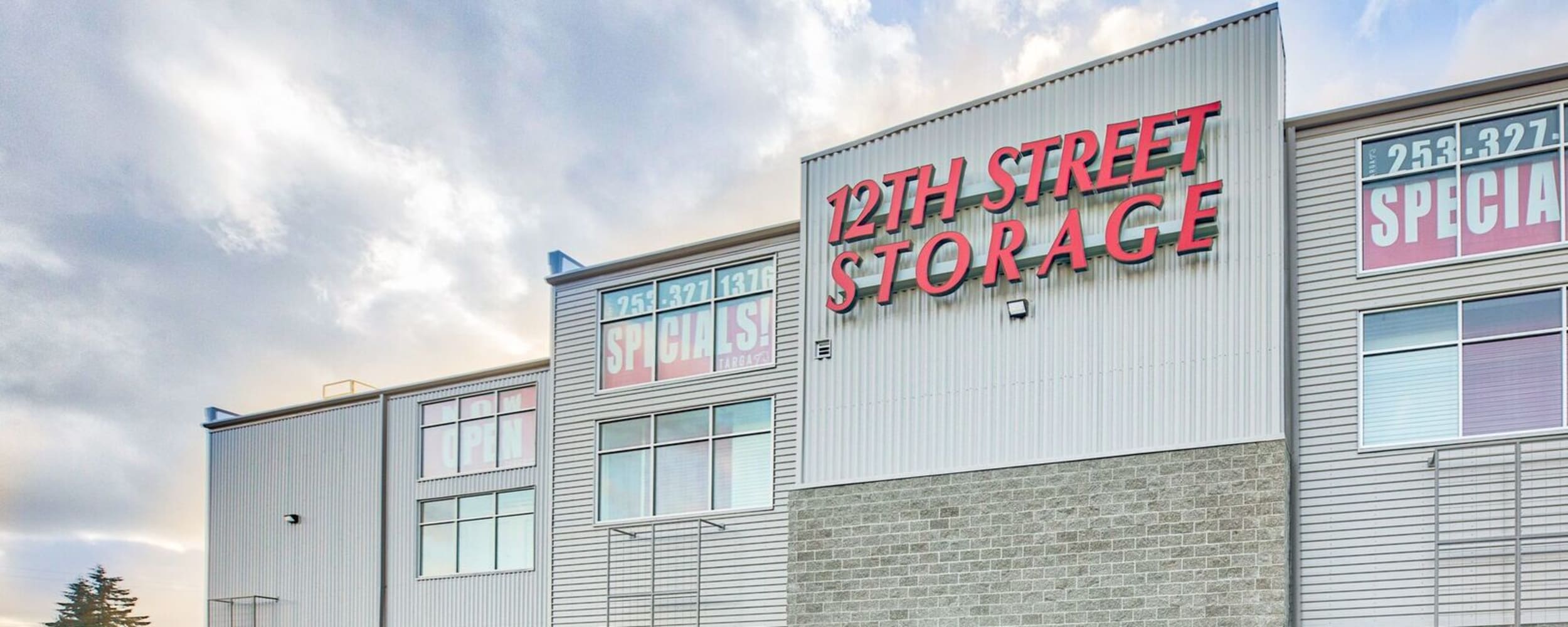 Exterior of the facility at 12th Street Storage in Tacoma, Washington