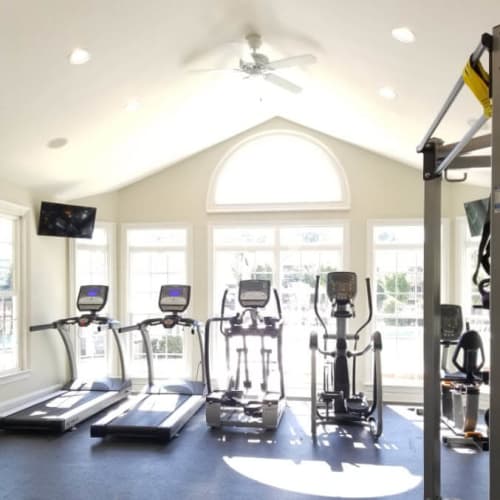 Well-equipped gym for the residents at Village at Lake Wylie in Lake Wylie, South Carolina