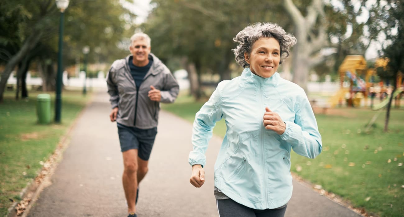 Residents on a run near Brighton Court in Bethlehem, Pennsylvania