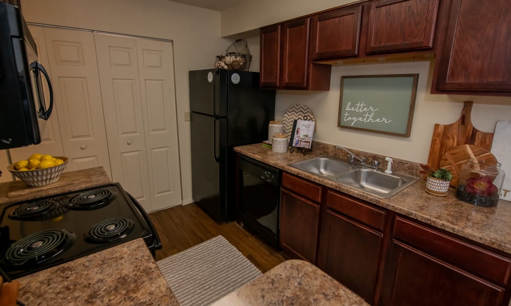Kitchen at Sugarberry Apartments in Tulsa, Oklahoma