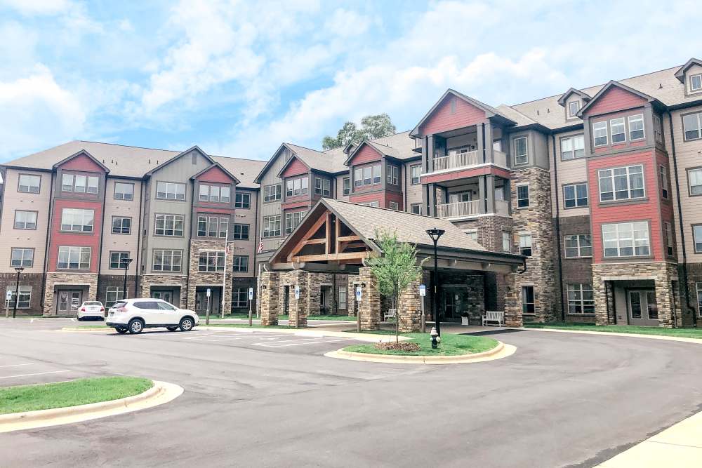 Building exterior at Harmony at Greensboro in Greensboro, North Carolina